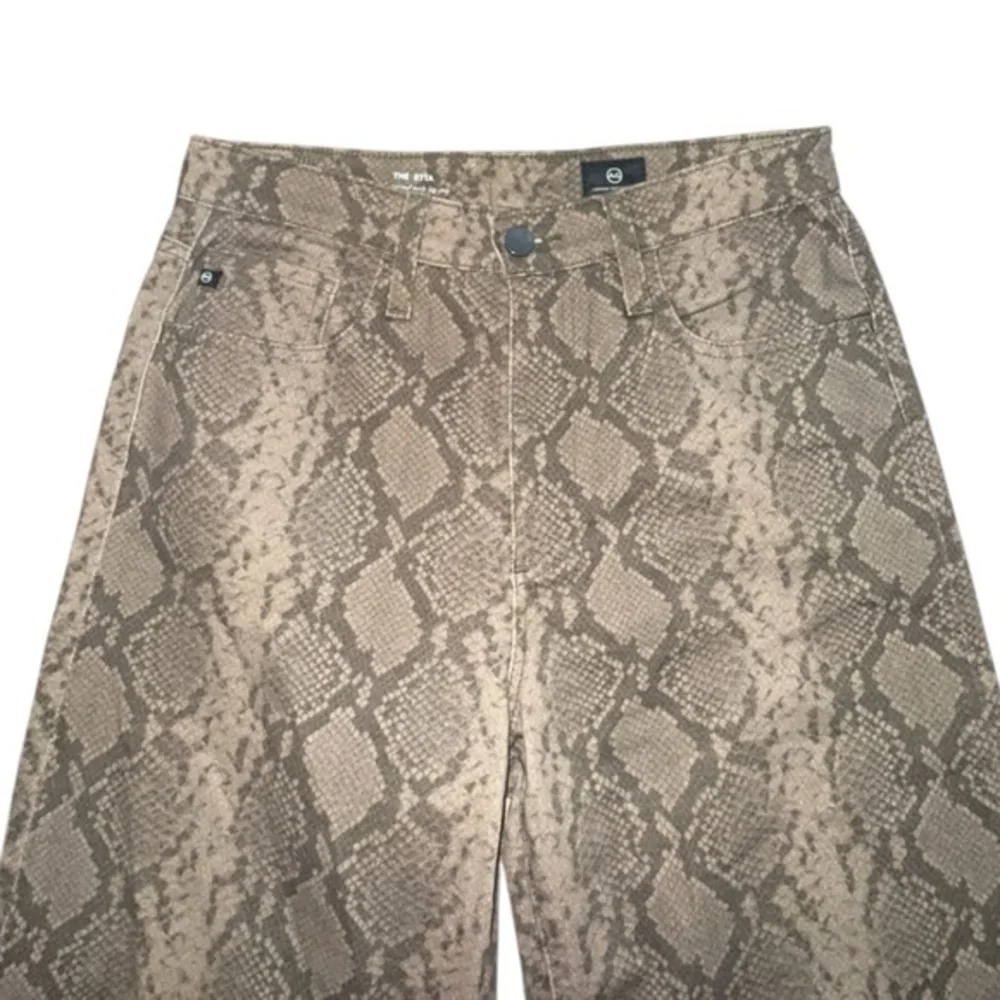 AG Etta‎ Snake Print High Rise Wide Leg Cropped Jeans Size 29